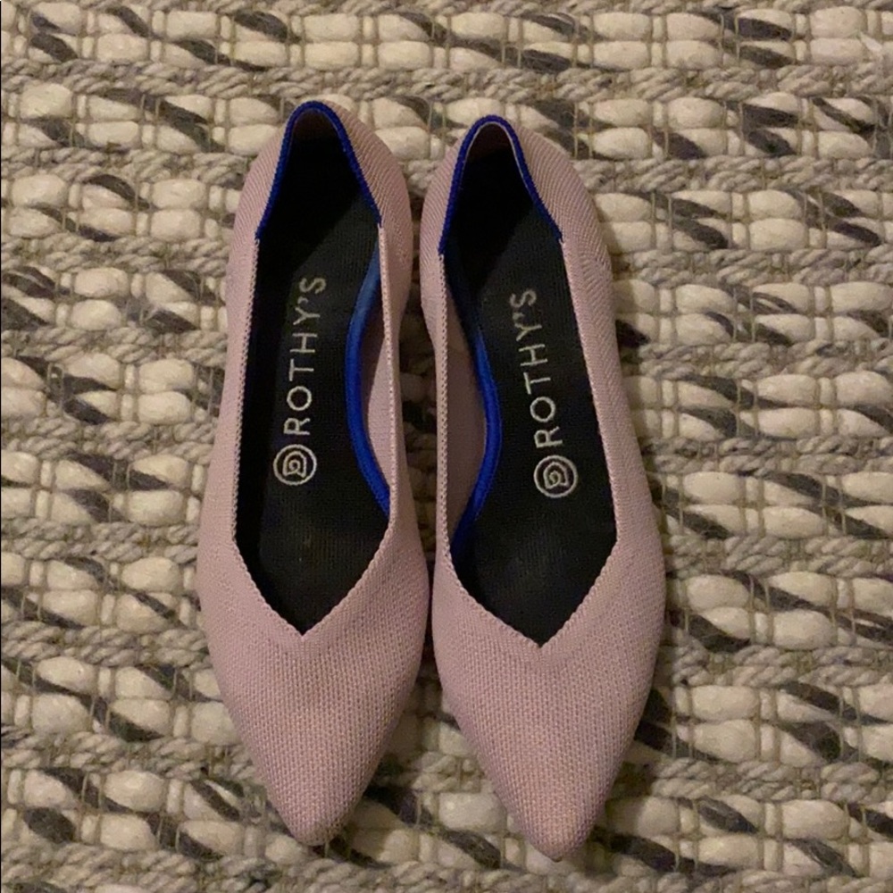 Rothys Pointed Toe Flats in Blush Pink
